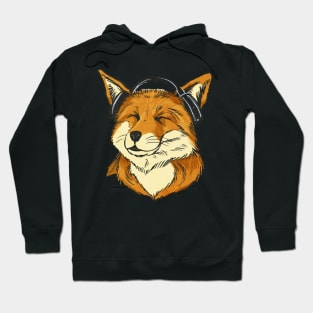 Fox listening to Music Hoodie